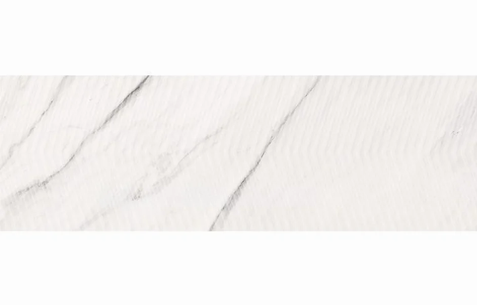 Плитка настенная Carrara Chic White Chevron Structure Glossy 290x890x11 Opoczno