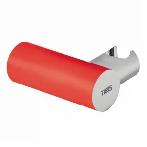 Держатель душа круглый Tres красный-хром