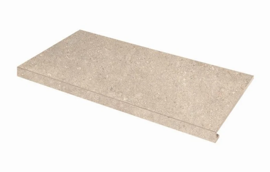 Ступень угловая левая с капиносом SZRXRM3BRR1 Concrete Sabbia 345-35x600x9,2 Zeus Ceramica