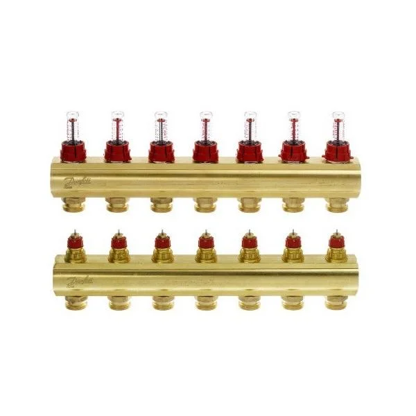 Колектор Danfoss FHF 7+7 з ротаметрами