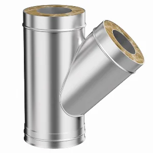 Тройник для дымохода сэндвич Ø 180×250/45° мм (нерж.- оцинк. сталь 0,5 мм AISI)