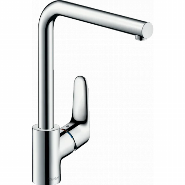 Смеситель Hansgrohe Focus для кухонной мойки с поворотным L-образным изливом на 3 положения, хром 31817000