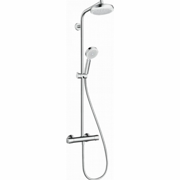 Душова система Hansgrohe Crometta Showerpipe 160 1jet EcoSmart з термостатом 27265400