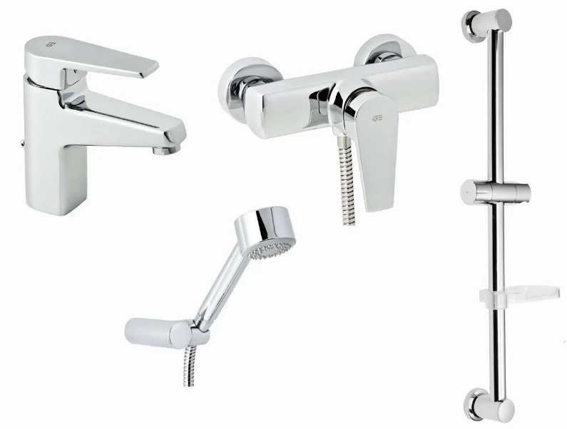Набір змішувачів для душу зі штангою GENEBRE Klip 04KLD17RO ((64130164566+64110164566+163845)