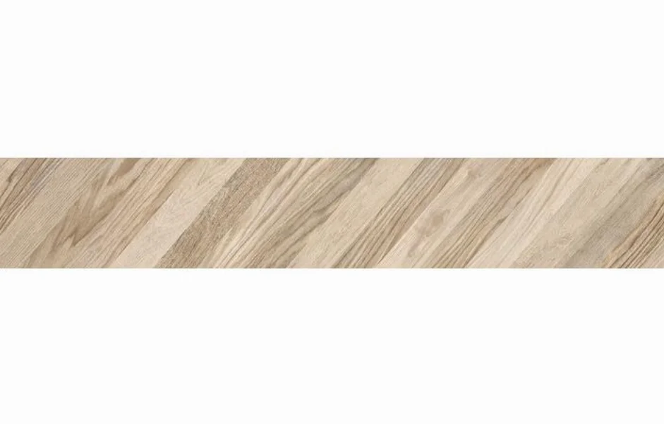 Плитка керамогранитная Wood Chevron Right Бежевый 150x900x10 Golden Tile
