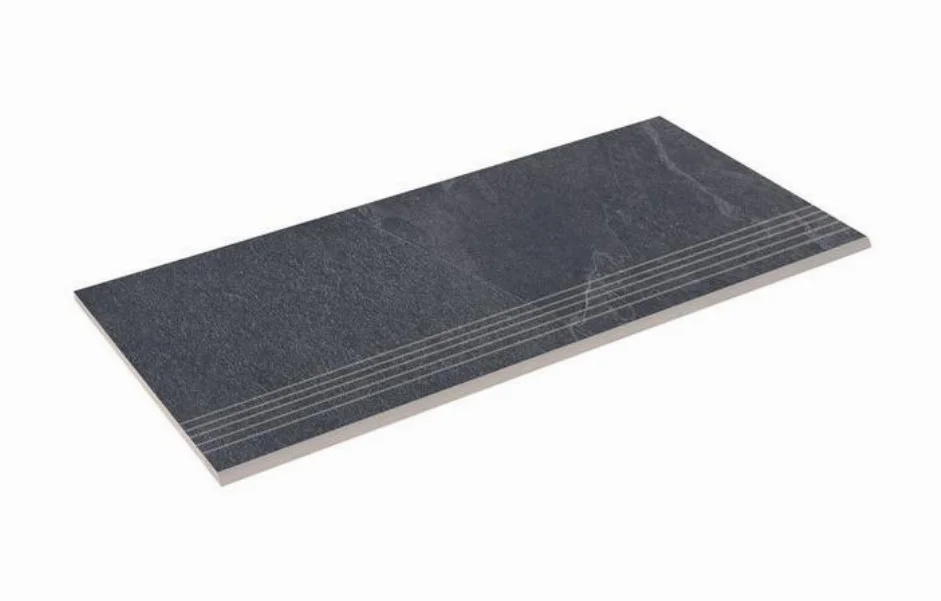 Ступень прямая SZRXST9BRNQ SLATE Black 293x600x9,2 Zeus Ceramica
