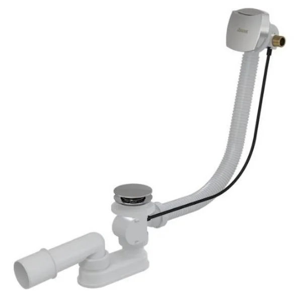 Сифон для ванни RAVAK 800 мм, ХРОМ, управління тросом (наповнення ванни через перелив)