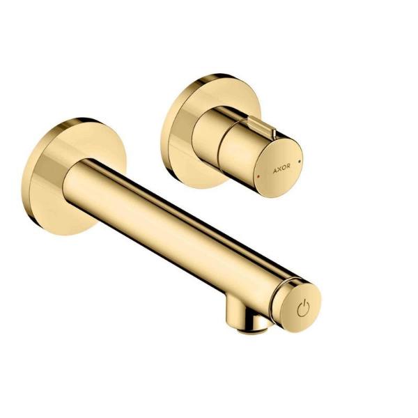Смеситель настенный для раковины Axor Uno Select 165, золото