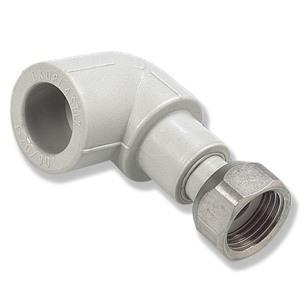 Колено с накидной гайкой PPR Ekoplastik Ø 20×1/2"