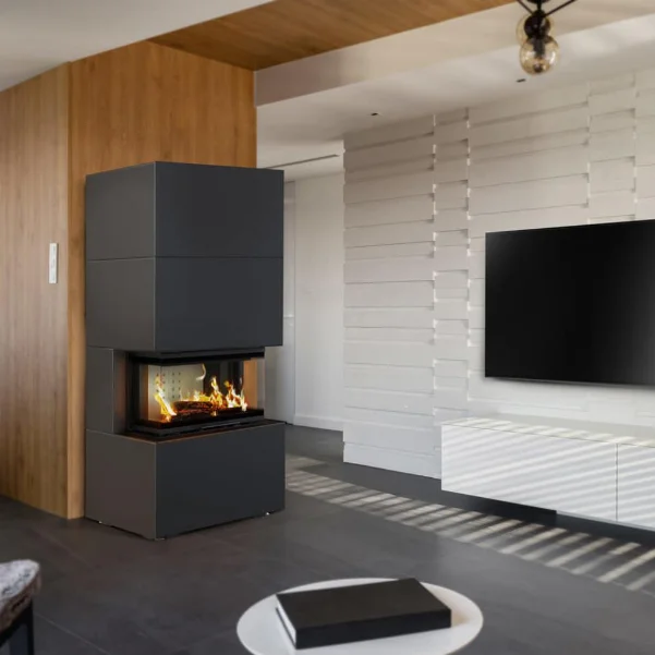 Камін Kratki NBC 7 в корпусе Home Easy Box сталевий, колір: чорний