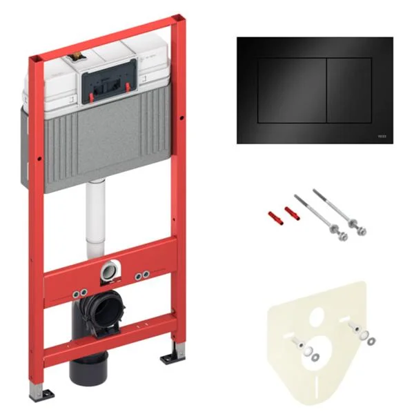 Інсталяція для унітазу TECEbase h=1120 мм + клвіша TECEnow чорна матова