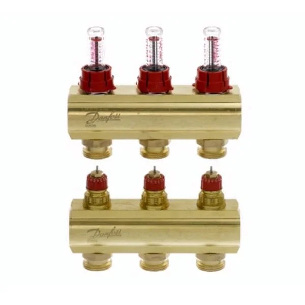 Колектор Danfoss FHF 3+3 з ротаметрами