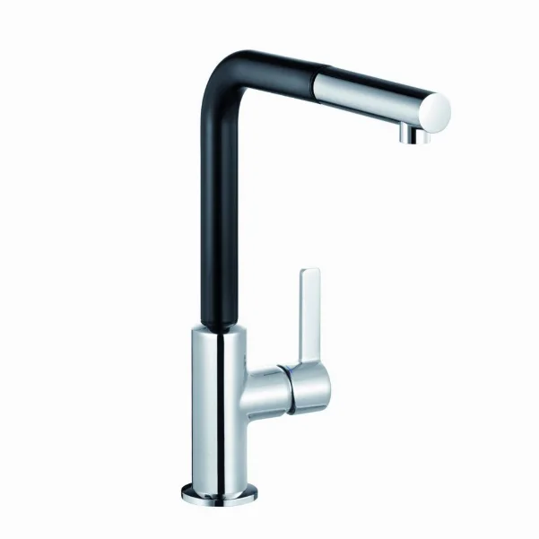 Смеситель Kludi L-Ine S 408518775 для кухонной мойки, хром/черный матовый