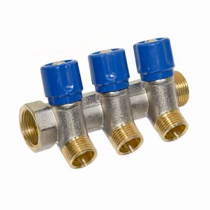 Колектор з вентилями Bianchi Ø 3/4"×1/2" - 3 контури, I=36 мм (blue/синій)