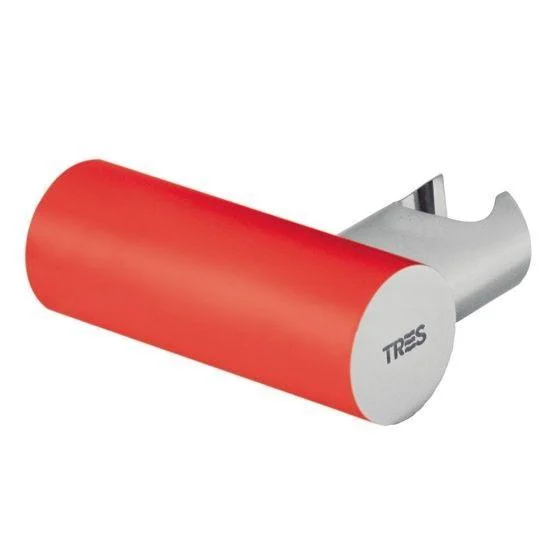 Утримувач душа круглий Tres червоний-хром