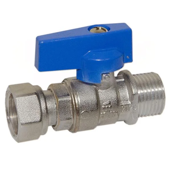 Кран с накидной гайкой прямой Bianchi Ø 3/4"×1" внутр.- наруж. резьба (blue/синій)