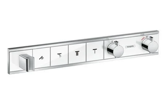 Термостат Hansgrohe RainSelect 15357400 на 4 потребителя, для душа, хром, белый