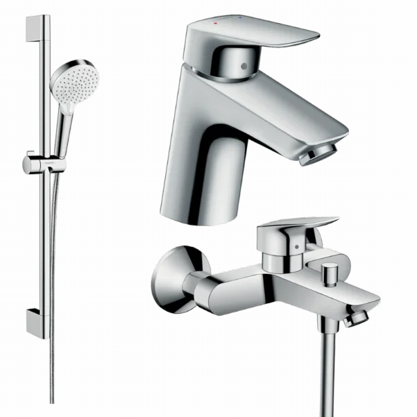 Набор смесителей для ванны 3 в 1 Hansgrohe Logis (26534400, 71078000, 71400000)
