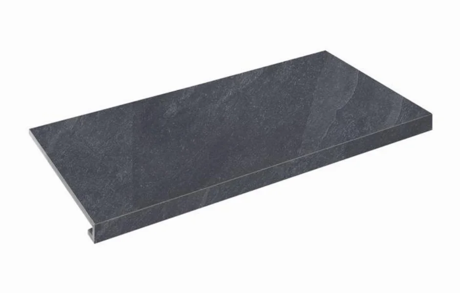 Ступень угловая правая с капиносом SZRXST9BRR2 Slate Black 345-35x600x9,2 Zeus Ceramica