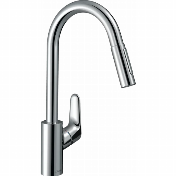 Смеситель Hansgrohe Focus M41 для кухонной мойки с выдвижным душем, хром 31833000