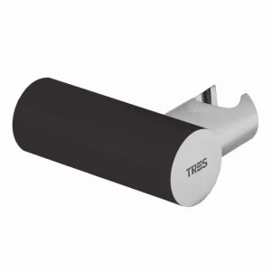 Держатель душа круглый Tres черный-хром