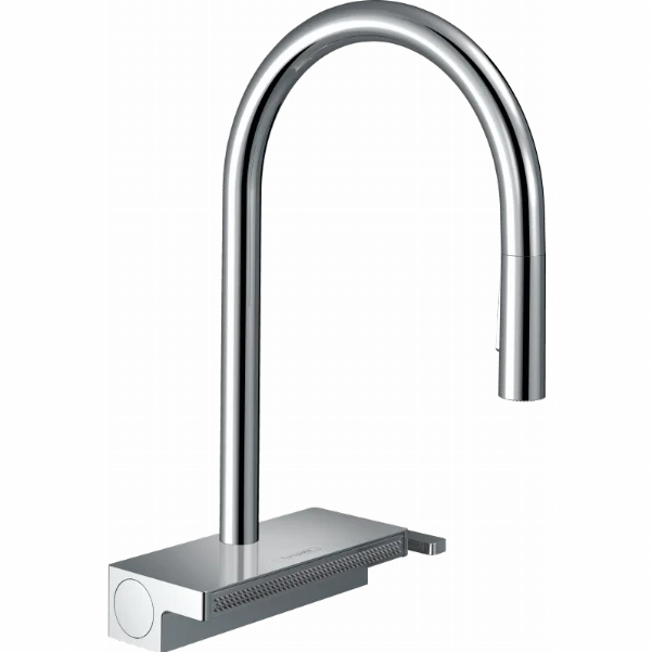 Смеситель Hansgrohe Aquno Select M81 для кухонной мойки с выдвижным душем, хром 73837000
