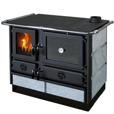 Печь отопительно варочная MBS Super Termo Magnum с водяным контуром 10/10 - 20,0 кВт, чугун/камень, дымоход справа (цвет: Камень)