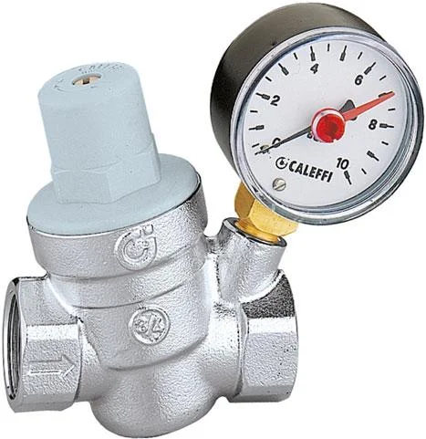 Редуктор тиску CALEFFI Ø 3/4" з манометром 60 °C, 16 бар, 1 - 6 бар