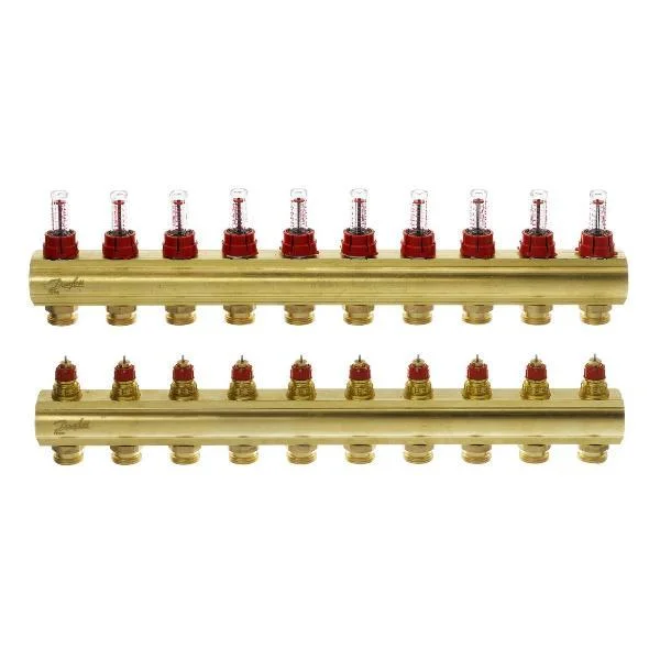 Колектор Danfoss FHF 10+10 с ротаметрами