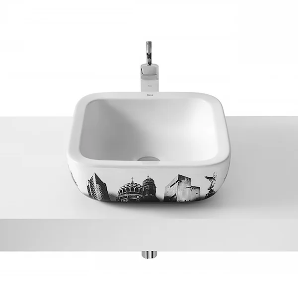 Раковина Roca Urban 400x400 мм, декор New York