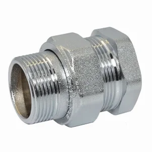 Згін американка пряма нікельована Pattaroni Ø 1-1/2" внутр.- зовн. різьба (під прокладку)