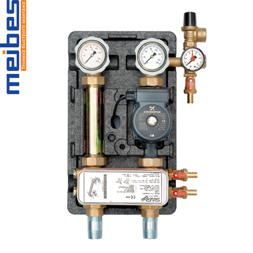 Насосная группа D-UK-HE 1" с раздельным теплообменником 20 пл. с нас. Grundfos Alpha 25-60
