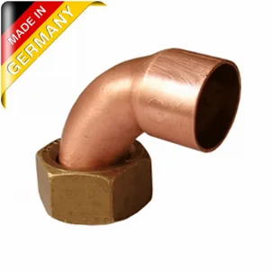 Коліно мідне з накидною гайкою Sanha Ø 15x1/2"