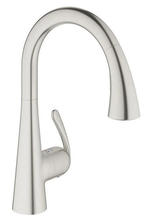 Змішувач для кухонної мийки Grohe Zedra, колір: супер саталь