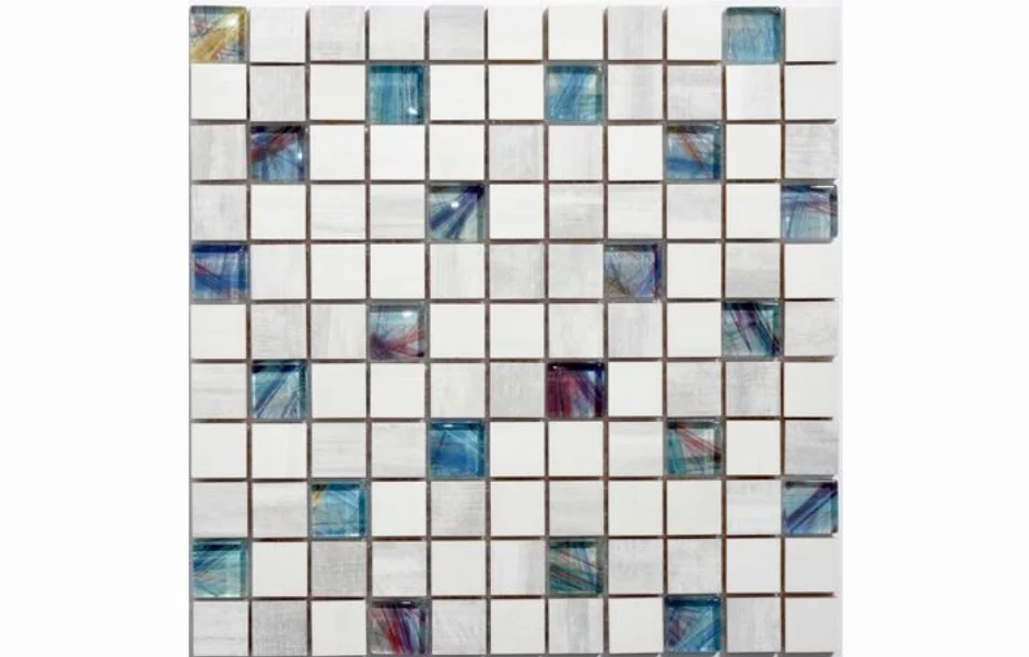 Мозаика CM 3107 C3 Laterizio Griz-Laterizio Bianco-Line Glass 300x300x9 Kotto Ceramica