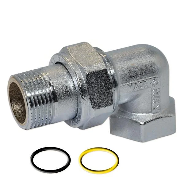 Сгон американка угловая никель Pattaroni Ø 1/2" внутр.- наруж. резьба (под конус)