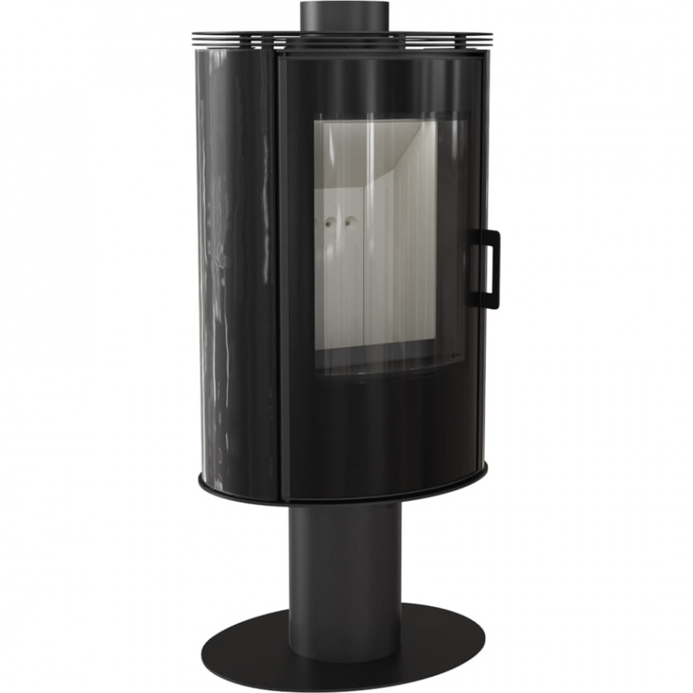 Кафельная печь-камин Kratki Koza AB S/N/O/DR Glass 8,0 кВт, черная