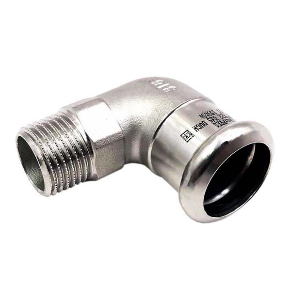 Колено пресс нержавейка RM Inox PRES Ø 22×3/4" наружная резьба