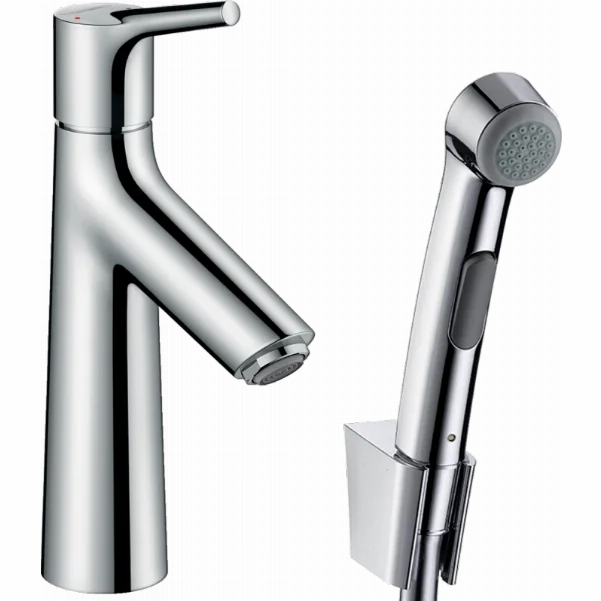 Смеситель Hansgrohe Talis Select S со сливным клапаном Push-Open для раковины с гигиеническим душем, хром 72290000