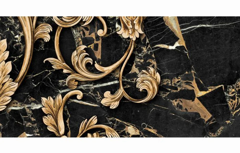 Декор Saint Laurent Decor №4 Чёрный 300x600x9 Golden Tile
