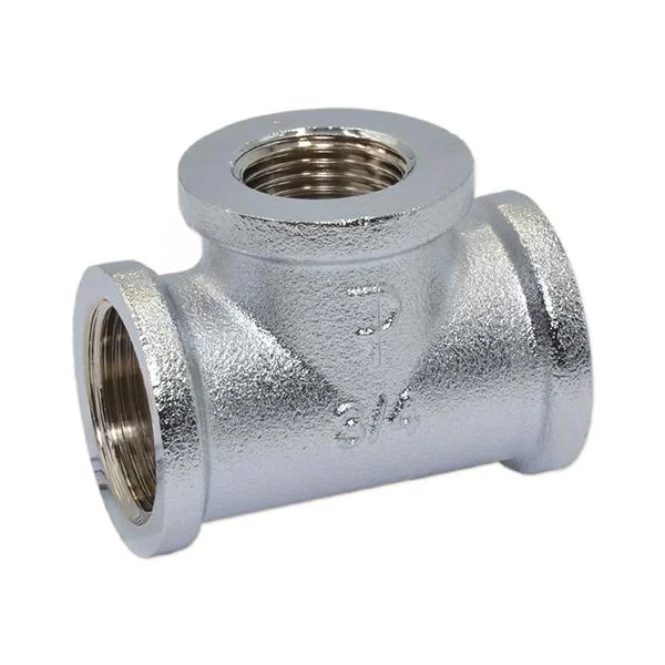 Трійник редукційний хром Pattaroni Ø 3/4"×1/2"×3/4" внутрішня різьба