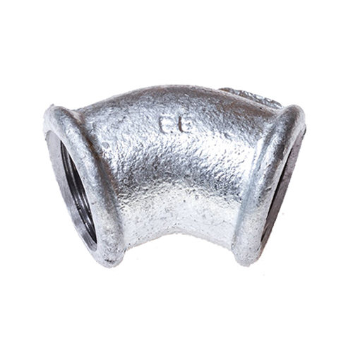 Угол чугунный оцинкованный Sanha Ø 3/4"×45° внутр.- внутр. резьба