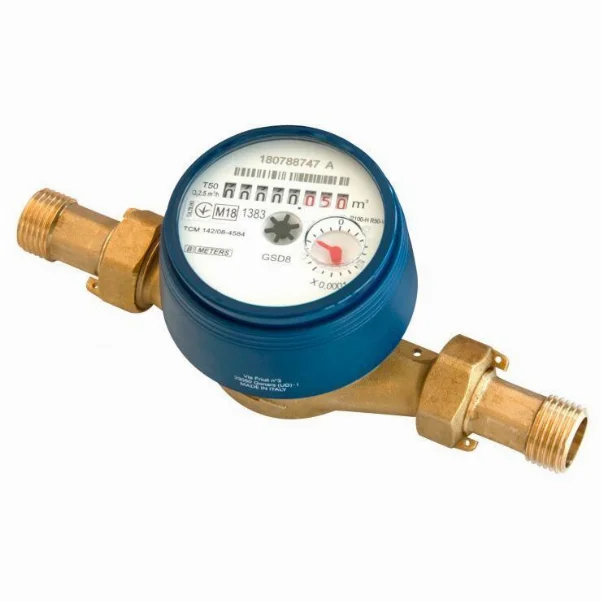 Счетчик холодной воды BMeters GSD8-I R 100 Ø 1/2", L=110 мм, 0 - 50 °С, Qn= 2,5 м3/г (со штуцерами)