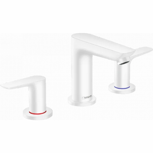Смеситель Hansgrohe Talis E на три отверстия с донным клапаном, белый матовый 71733700