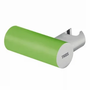 Держатель душа круглый Tres зеленый-хром