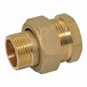 Сгон американка прямая латунь Pattaroni Ø 1-1/2" внутр.- наруж. резьба (под прокладку)