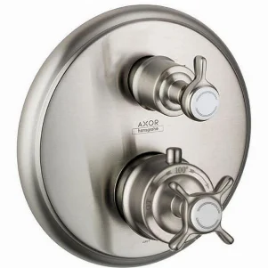 Смеситель-термостат для душа Axor Montreux Ø176 мм, никель