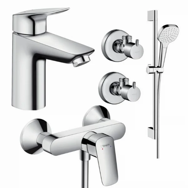 Набір змішувачів для ванни 4 в 1 Hansgrohe Logis 71600116 (71100000, 27772000, 71600000, 13901000-2шт.)