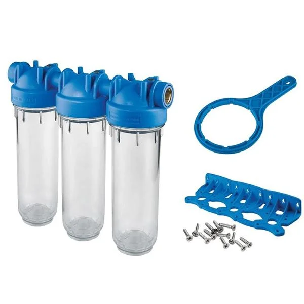 Фільтр магістральний Atlas Filtri DP Trio Slim 10" OT 1/2" KIT (прозорий корпус)