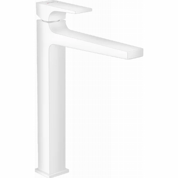 Смеситель для раковины Hansgrohe Metropol со сливным клапаном Push-Open, белый матовый